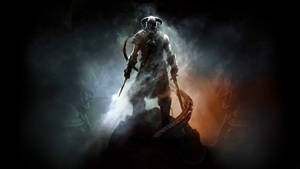 Skyrim Fighter In Fog Wallpaper