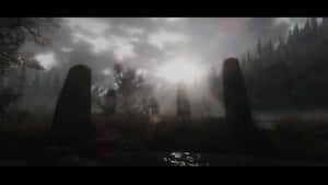 Skyrim Four Posts Desktop Wallpaper