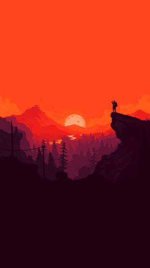 Skyrim Iphone Red Sunset Wallpaper