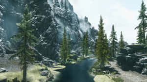 Skyrim Landscape Cold Mountain Wallpaper