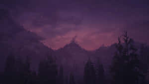 Skyrim Misty Dark Mountain Landscape Wallpaper