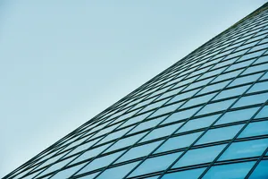 Skyscraper Teal Window Grids Wallpaper