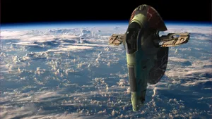 Slave1 Spaceship Orbiting Earth Wallpaper