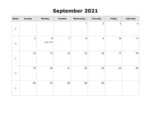 Sleek And Simple - September 2021 Calendar Wallpaper