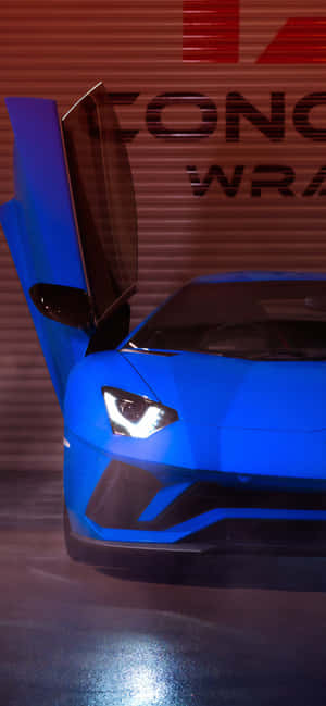 Sleek And Stylish Blue Lamborghini Wallpaper