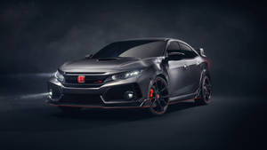 Sleek Black 4k Honda Civic Wallpaper