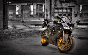 Sleek Matte Black Motorcycle Wallpaper