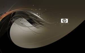 Sleek, Silver Hp Laptop On A Black Background Wallpaper