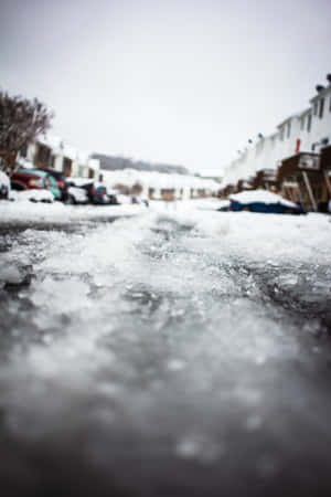 Sleet Covering A Rough Road Wallpaper