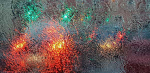 Sleet Frozen Glass With Lights Wallpaper