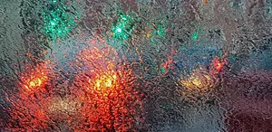 Sleet Frozen Glass With Lights Wallpaper