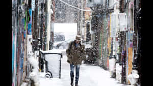 Sleet Raining Down On A Woman Wallpaper