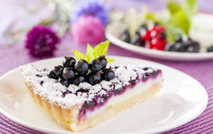 Slice Of Berry Cheesecake Wallpaper