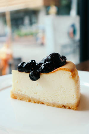Slice Of Blueberry Cheese Cake Wallpaper