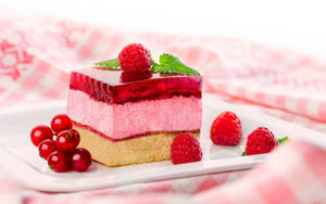 Slice Of Jello Berry Cake Wallpaper