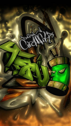 Slimy Green Wall Graffiti Iphone Wallpaper