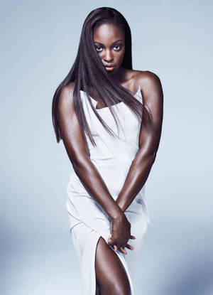 Sloane Stephens In A White Dress Wallpaper