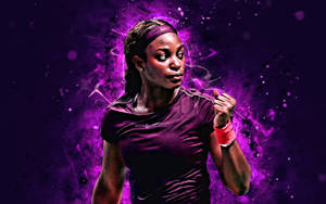 Sloane Stephens Purple Fan Art Wallpaper