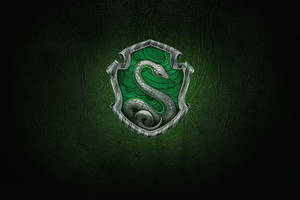 Slytherin Aesthetic Green Leather Texture Wallpaper