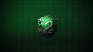 Slytherin Crest Green Pattern Wallpaper