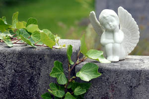 Small Angel Statue Wallpaper