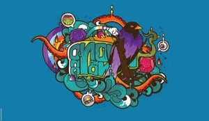 Small Doodle Art Deco Wallpaper