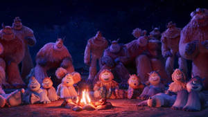 Smallfoot Yeti Campfire Wallpaper