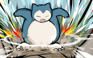 Smashing Snorlax Artwork Wallpaper