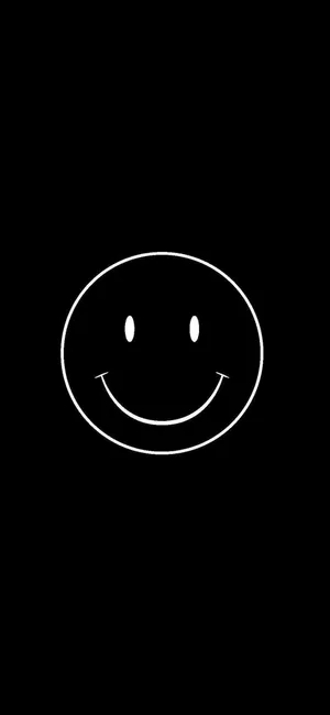 Smile Emoji Black White Drawing Wallpaper