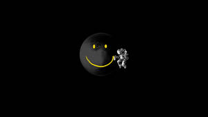 Smile On Black Moon Astronaut Wallpaper