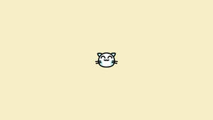 Smiling Cat Minimalist Aesthetic Laptop Wallpaper