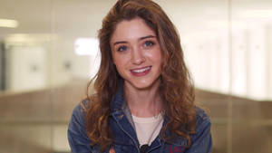 Smiling Natalia Dyer Wallpaper