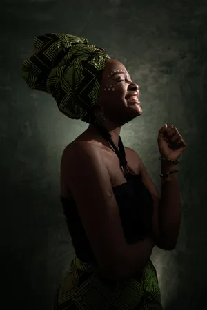Smiling South African Woman Traditional Fashion Wallpaper