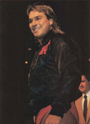 Smiling Wrestlerin Black Jacket Wallpaper