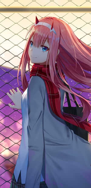 Smiling Zero Two Aesthetic Wallpaper