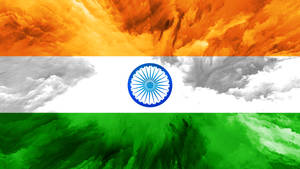 Smoke Explosion Pattern Indian Flag 4k Wallpaper