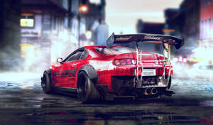 Smoked Red Toyota Supra Racing Car Wallpaper