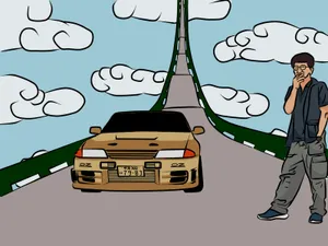 Smokey Nagata Speed Trial Cartoon Wallpaper