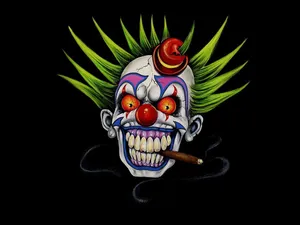 Smoking Clown Digital Art Wallpaper