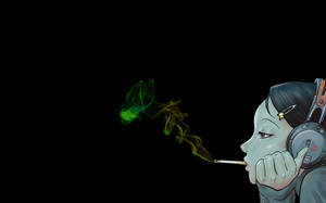 Smoking Dark Anime Girl Wallpaper