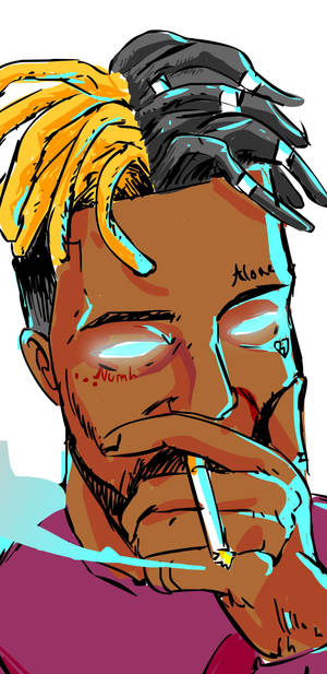 Smoking Xxxtentacion Anime Cartoon Wallpaper