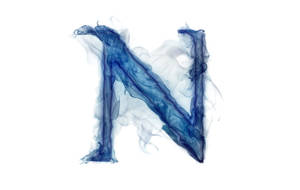 Smoky Blue Letter N Wallpaper