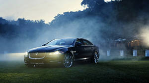 Smoky Front Black Jaguar Car Wallpaper