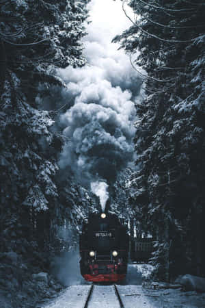 Smoky Train Cozy Winter Tumblr Wallpaper