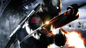 Snake Eyes Sword And Gun Poster Wallpaper