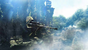 Sniper On Cliff Wallpaper