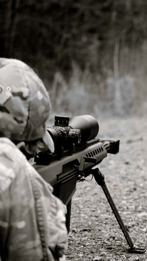 Sniperin Positionwith Rifle Wallpaper