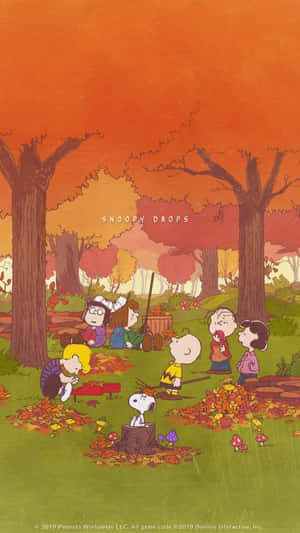 Snoopy Basking In The Beauty Of Autumn Wallpaper