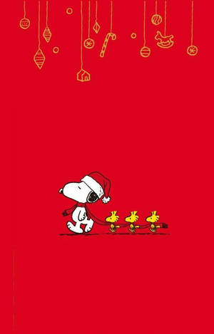 Snoopy Christmas Red Scarf Wallpaper