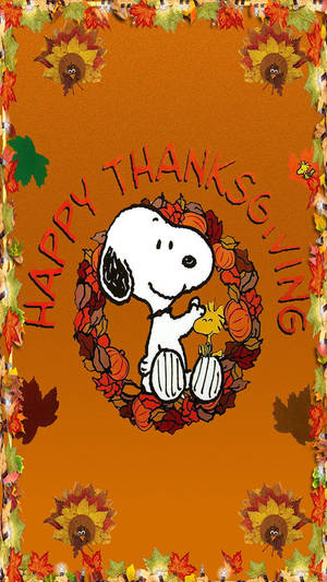 Snoopy Greeting Happy Thanksgiving Iphone Wallpaper